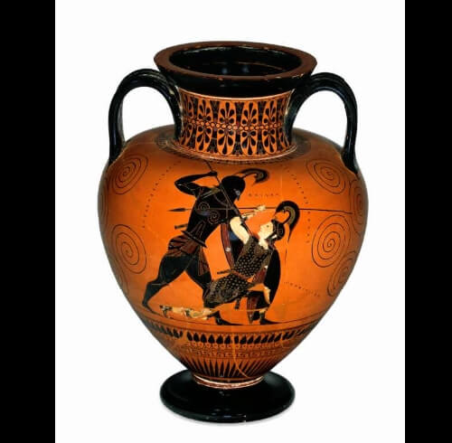 Akhilleus’un Amazon Kraliçesi Penthesileia’yı öldürdüğü mitolojik sahne